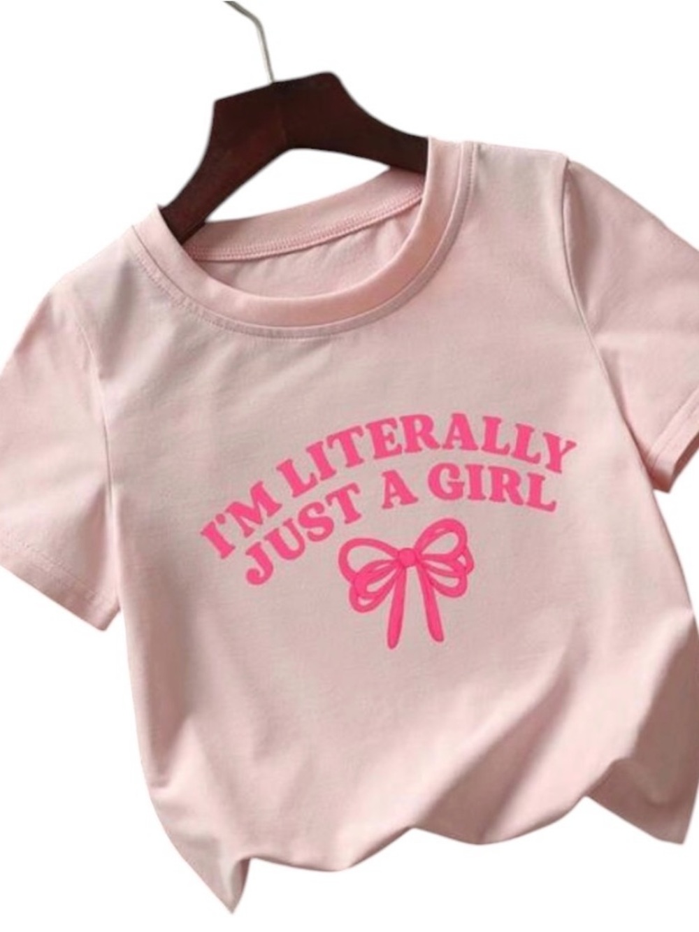Baby Girl Light Pink Graphic Tee - 'I'm Literally Just A Girl'